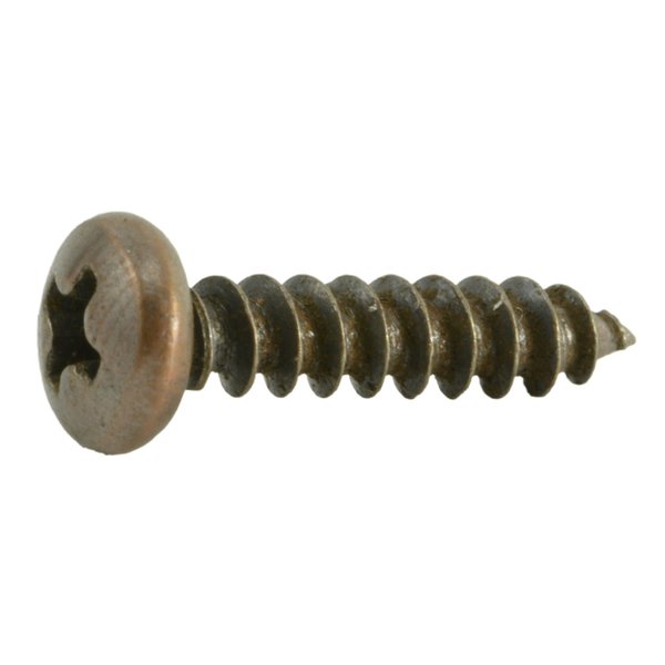 Midwest Fastener Sheet Metal Screw, #8 x 5/8 in, Bronze Steel Pan Head Phillips Drive, 40 PK 35946